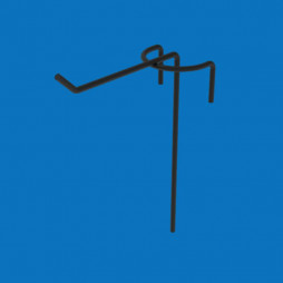 Гачок одинарний на торгову сітку 50 мм D3 мм, чорний