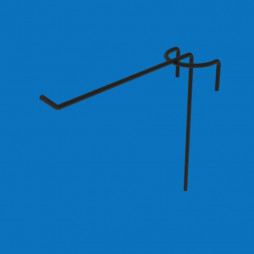 Гачок одинарний на торгову сітку 100 мм D3 мм, чорний