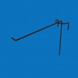 Гачок одинарний на торгову сітку 150 мм D3 мм, чорний