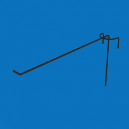 Гачок одинарний на торгову сітку 200 мм D3 мм, чорний