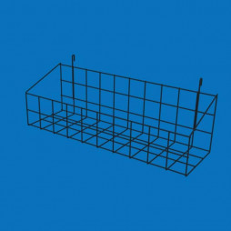 Корзина навесная на сетку 50х15, Глубокая, черный