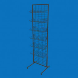 Торгова сітка-стійка 50х180 з кошиками 50х15, чорна