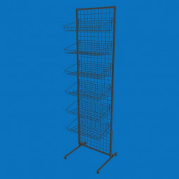 Торгова сітка-стійка 50х180 з кошиками 50х25, чорна