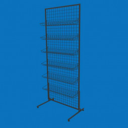Торгова сітка-стійка 75х180 з кошиками 15х75, чорна