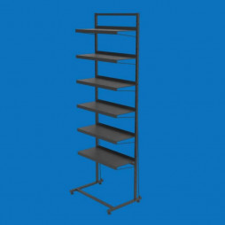 Стелаж торговий з листовими полицями 6 шт. Ева, чорний