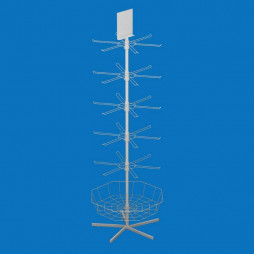 Стійка торгова 30 кронштейнів, топпер і кошик (Доллі)