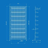 Стійка-сітка 100х200 з кошиками 85х15 (8 штук), біла