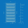 Стійка-сітка 100х200 з кошиками 85х25 (7 штук), біла