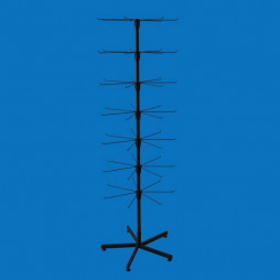 Стійка вертушка з гачками підлогова Ялинка 49 кронштейнів (7 ярусів), 5-ти променева опора, чорна