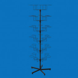 Стойка под шапки напольная 42 кронштейна и 5-ти лучевая опора, черная (Ромашка)