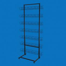 Стелаж стійка під насіння, спеції Ева-90 на 7 полиць (12 см), чорна